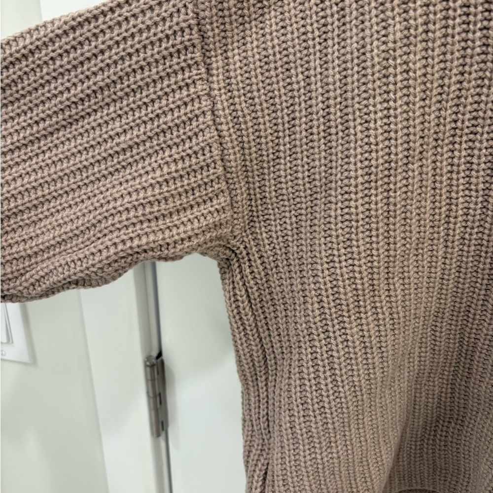 Vince Brown Boatneck Yak Wool Knit Cropped Sweater Size XS - Picture 9 of 13